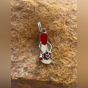 Sterling Silver 925 red fancy shoe for Jewelry making, vintage